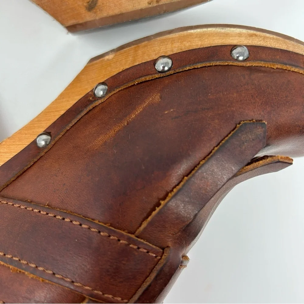 Madewell 1937 Leather Fringe Kiltie Clogs Size 7 - Picture 4 of 10